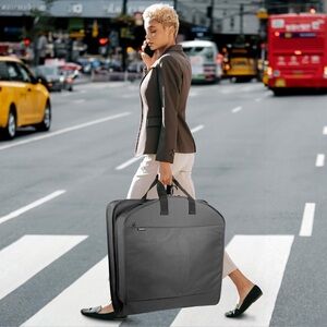 WallyBags® 52" Black Deluxe Travel Carry-On Garment Bag with Two Pockets Unisex